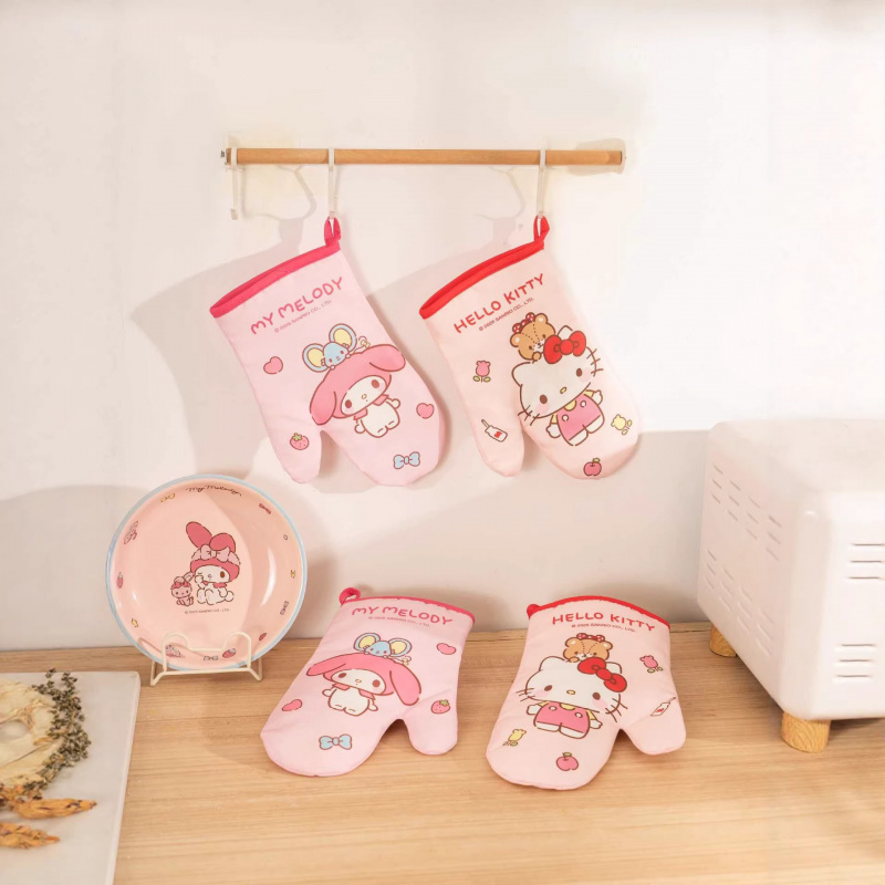 Oven Mitt Silicone - Hello Kitty Kuromi Silikon Eldivenler Kalınlaştırılmış
