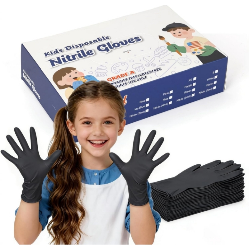 Latex Disposable Glove - Çocuklar için Siyah Nitril Tek Kullanımlık