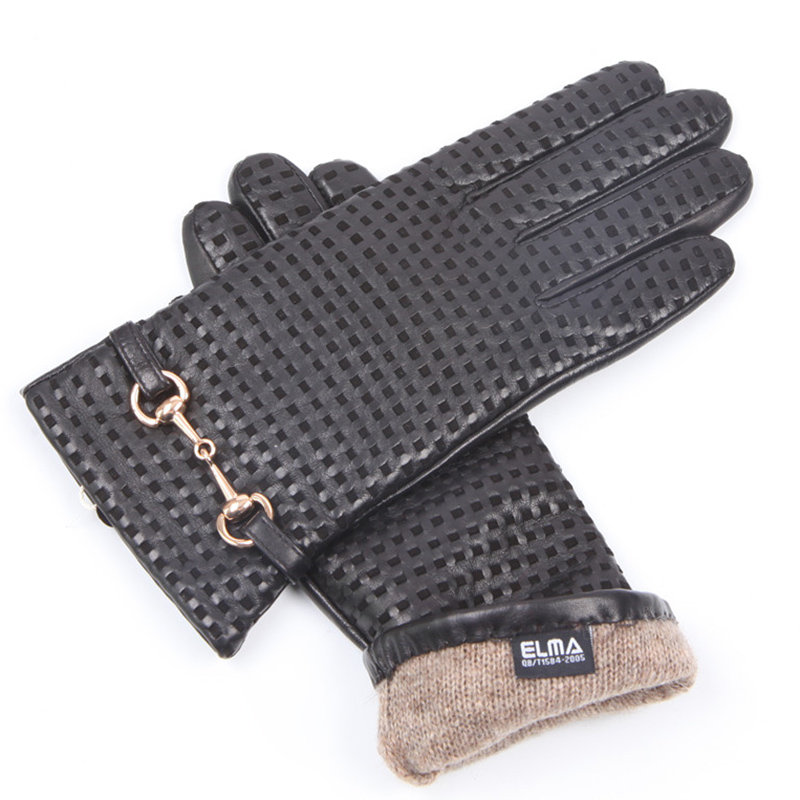 Wool Glove Lined - Sonbahar Kış Gerçek Deri Eldiven Kadın