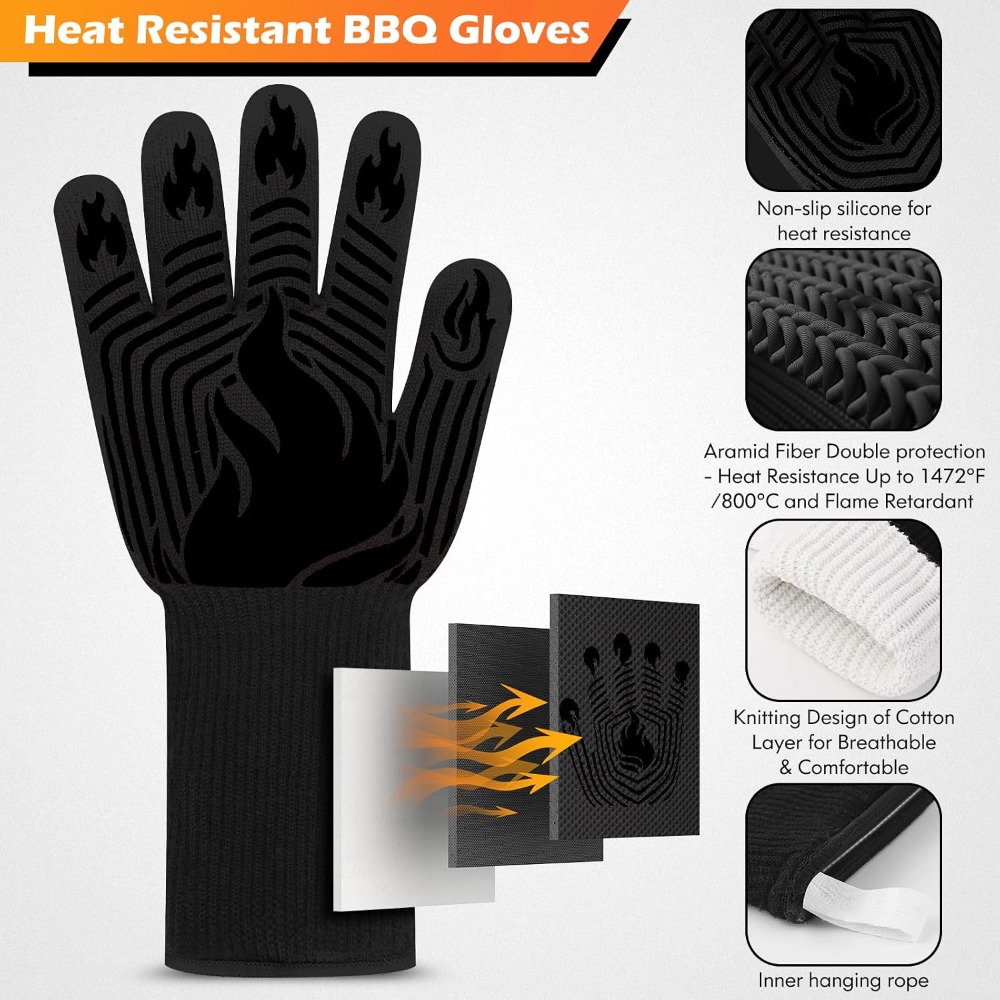 Oven Mitt Silicone - Barbekü Eldivenleri, 1472 ° F Isıya