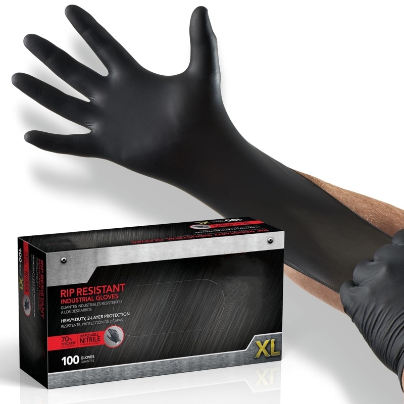 100 adet siyah nitril eldiven  - Latex Disposable Glove incelemesi ve fiyatı